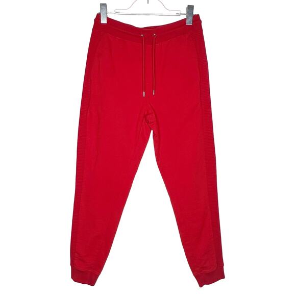 INC INTERNATIONAL CONCEPTS Ribbed Jogger Pants High Rise Tapered Red Size Small - Picture 8 of 8